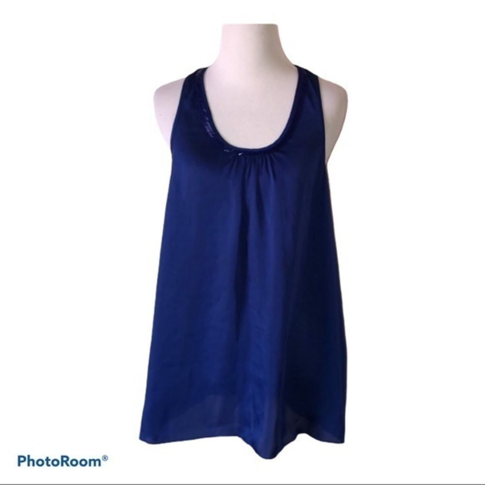 5/$30 🎈 Express design studio‎ women’s small blue beaded neck sleeveless blouse